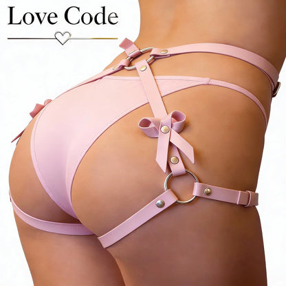 Women Garter Belt PU Leather Harness Lingerie Bodystockings Garter Belt Rave Sword Belts Gothic Bodysuit
