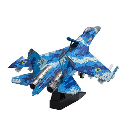 1 Piece DIY Assemble Building Blocks Military Model Collection Toys SU27 SU57S F14 F35 B2 Fighter AH64 Helicopter Ornament Toy