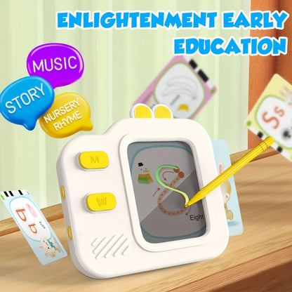 NEW Flash Card Reader with Erasable Drawing LCD and Sound, 120 Double-Sided Cards, Toddlers Early Learning Toy , Birthday Gift
