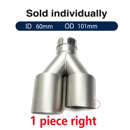 Double Outlet Exhaust Tips Frosted Stainless Steel Car Muffler System Universal Suitable 51mm 60mm 63mm for GTI MK7 Golf7 Nozzle