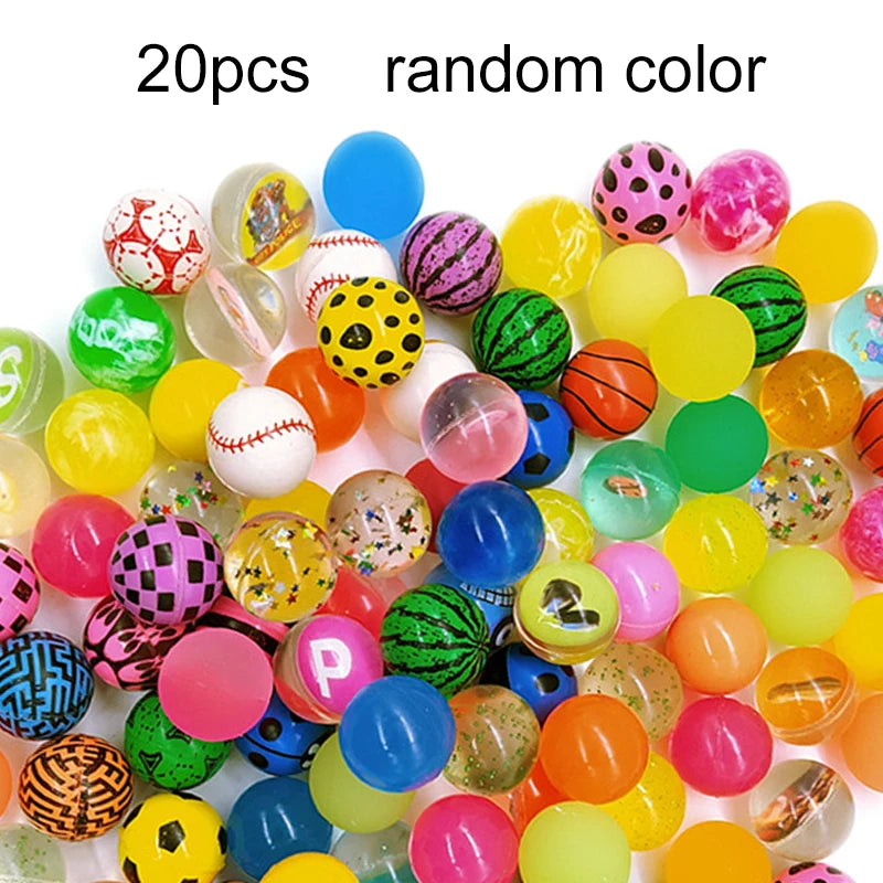 10/20/30pcs Mini Bouncy Ball Children Indoor Outdoor Elastic Jump Balls Toys Float Ball Egg Twisting Machine Toy for Kids TMZ