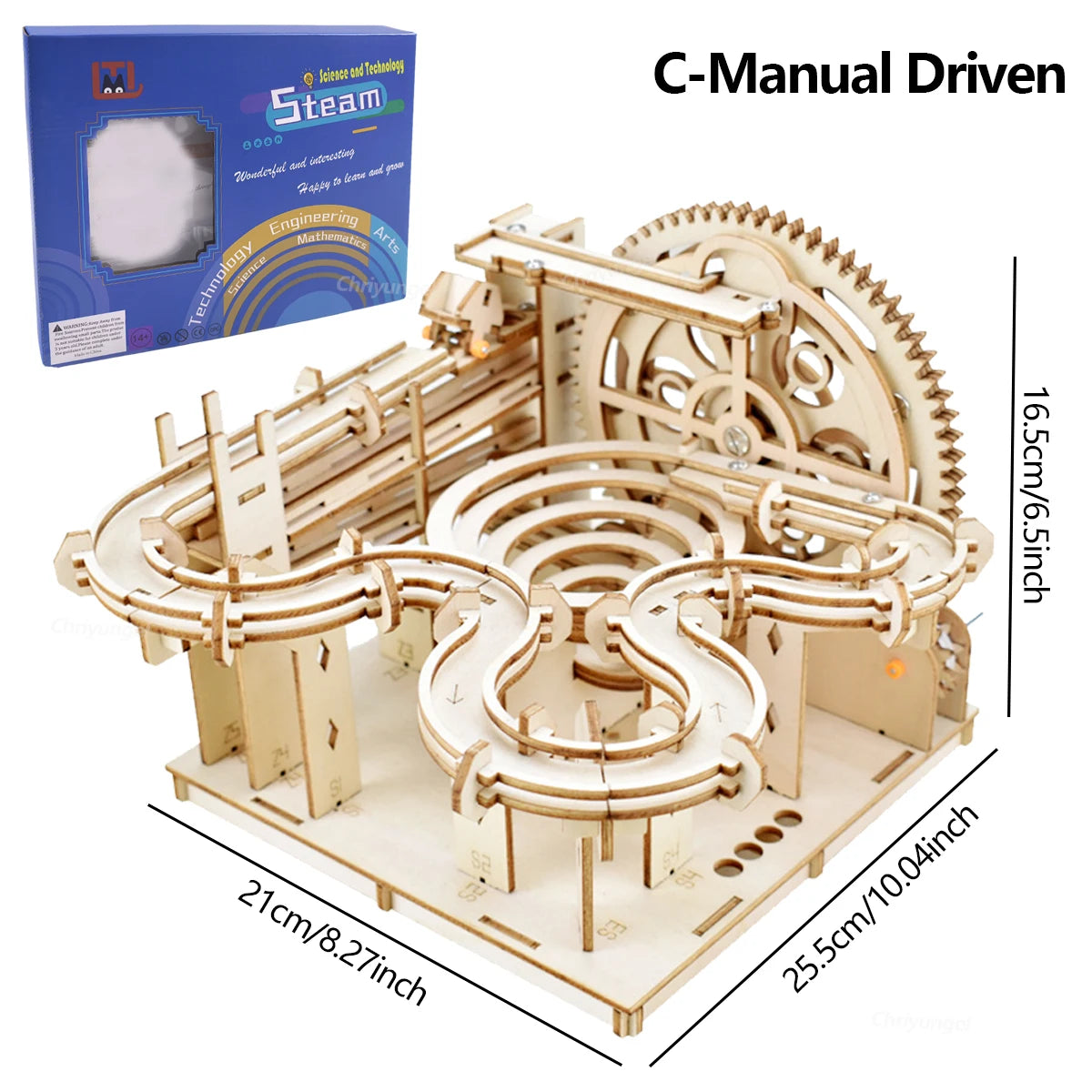 Chriyungel 3D Wooden Marble Run Puzzle DIY Building Model Kits Rolling Ball Track Brain Teaser Game Gift for Adults Teens