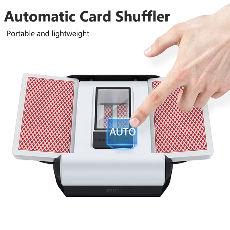 2000mAh Automatic Card Shuffler Rechargeable Electric Poker Card Shuffling Machine Auto Mixer Tool Device for Home Party Camping