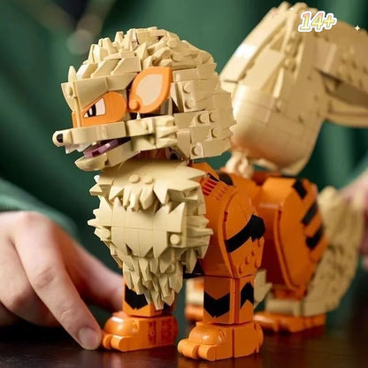 In Stock Fantasy Orange Beast Model Building Blocks Bricks, DIY Assembled Collectible Toy, Desktop Decoration Christmas Gifts