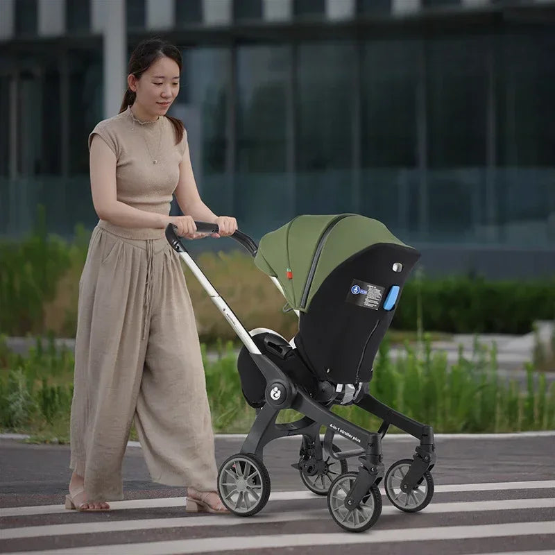 New Baby Stroller 4in1 Multi-function Car Seat Four-wheel Stroller Folded Baby Carries Baby Stroller 3 in 1 Portable