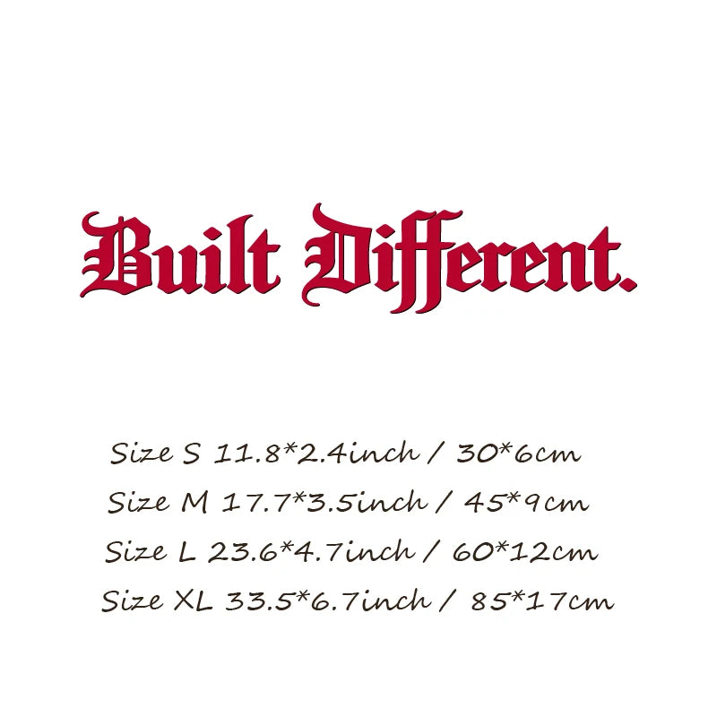 Built Different Vinyl Decal, Stylish Personality Waterproof Decal for JDM Sport Car Auto Window Decor