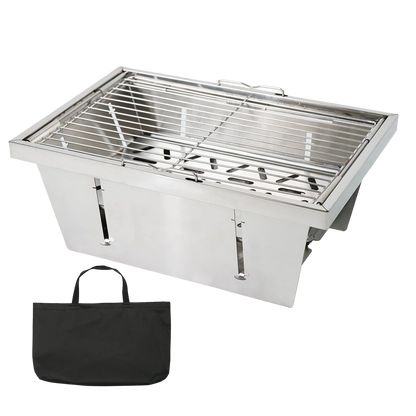 Pandatour Camping IGT 1unit Barbecue Grill Easy Equiped Folding Stainless Steel Barbecue Grill Removable Portable Hiking