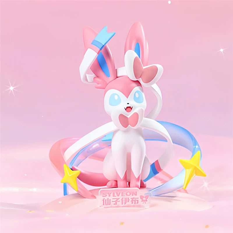 Anime Pokemon Sylveon Leafeon Glaceon Figurine Original Funism Genuine Action Figures Collection Model Ornaments Toys Gifts
