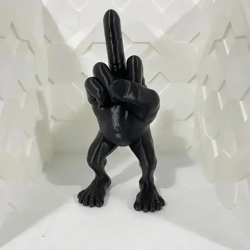 Middle Finger Figure With Legs Office Desk Resin Ornaments Creative Funny Middle Finger Desktop Decoration