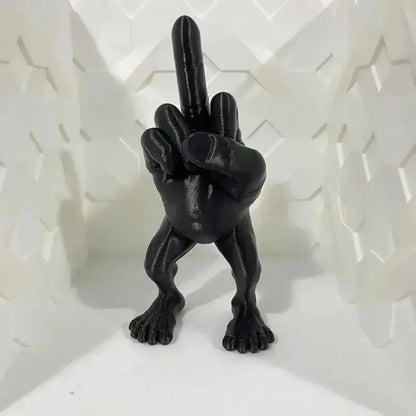 Middle Finger Figure With Legs Office Desk Resin Ornaments Creative Funny Middle Finger Desktop Decoration