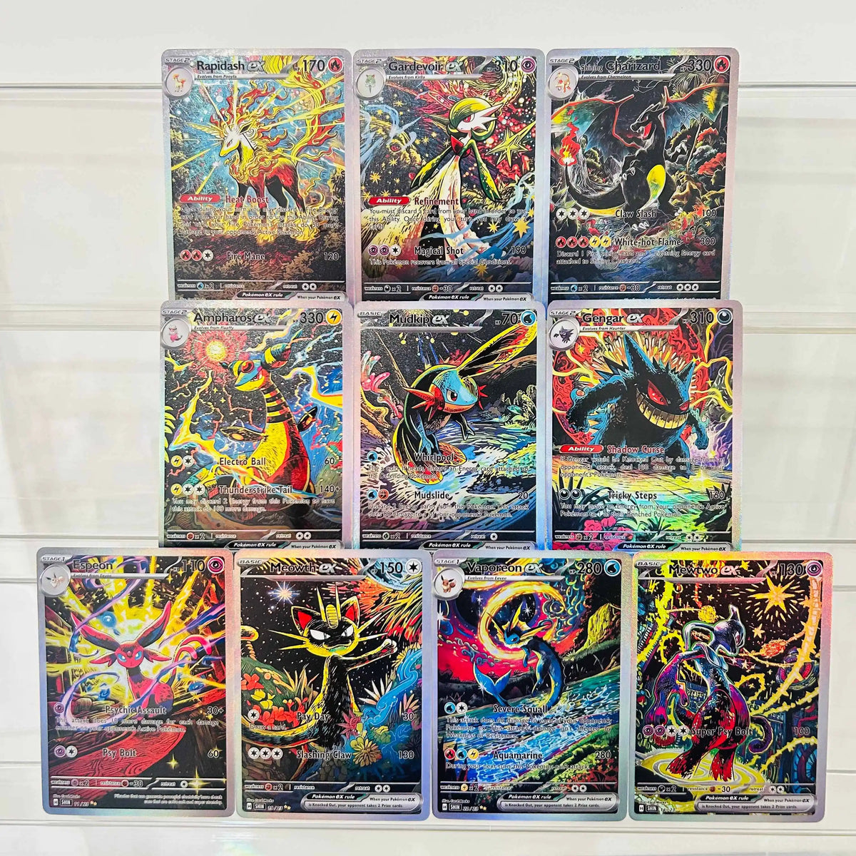 Shining Charizard 17/23 EN Version DIY Holographic Foil Texture Card, Perfect Condition Premium Anime Collection Card
