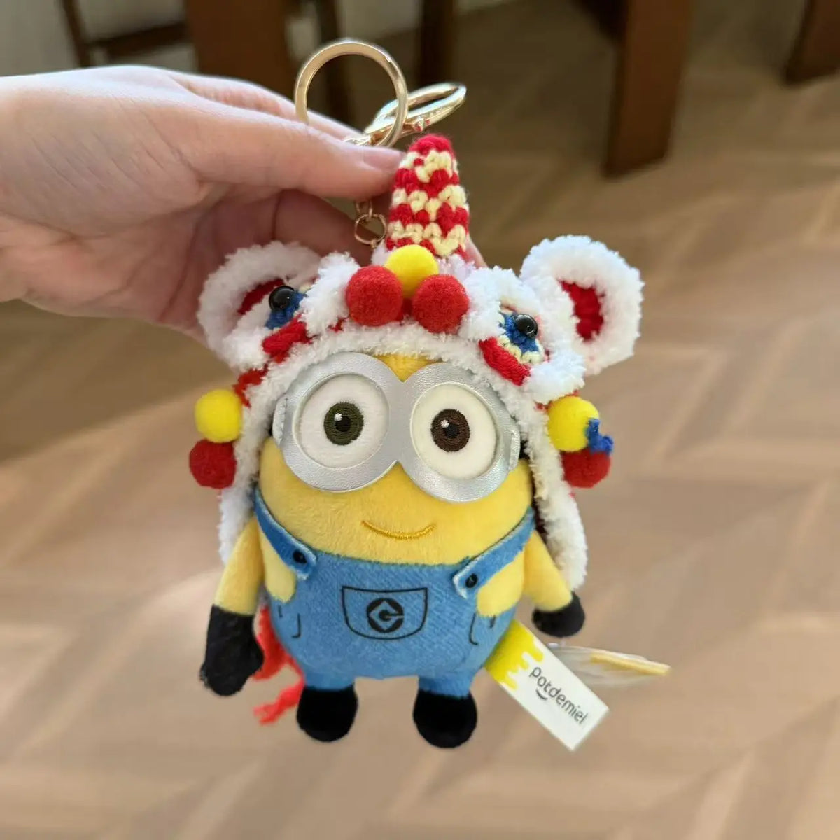 Genuine Cute Little Yellow Minion Bob Backpack Pendant Cartoon Plush Doll Keychain Bag Doll Decoration Birthday Gift