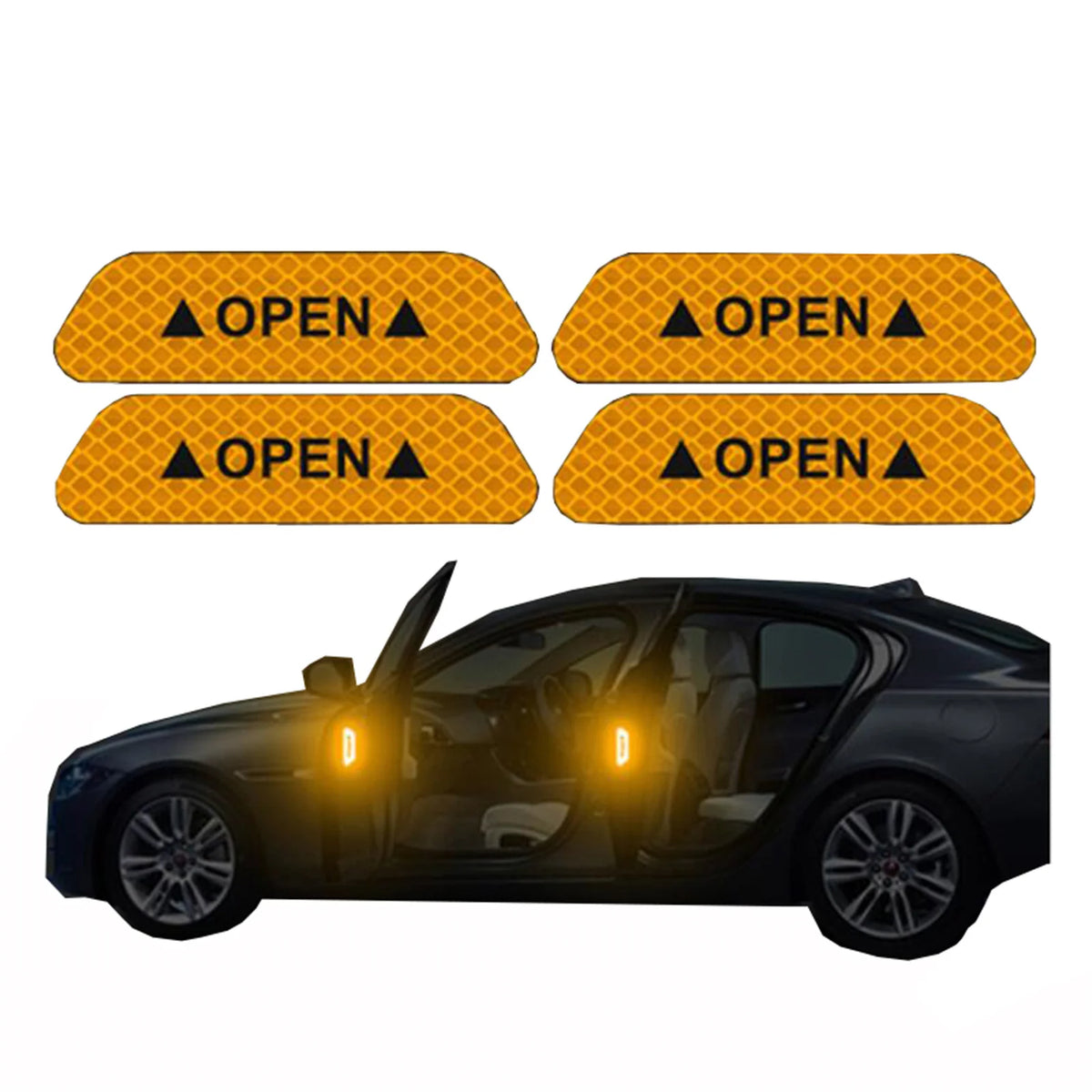 Reflective Car Accessories Door Sticker Safety Tape Inside Auto For Porsche Cayenne Mini F56 Ioniq 5 Ford Focus Mk4