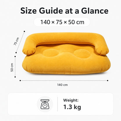 Inflatable Double Sofa 2 Person Air Couch Thickened PVC Flocking Portable Foldable Lazy Sofa Waterproof Inflatable Lounger