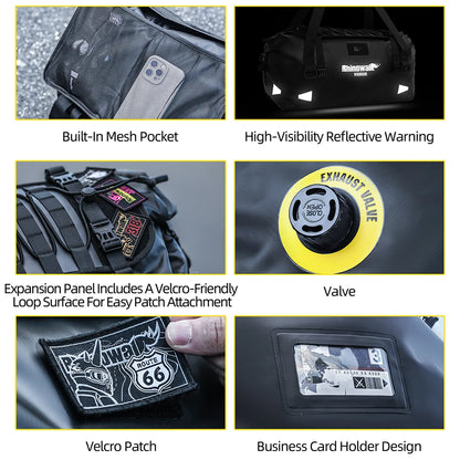 Rhinowalk Motorcycle Saddle Bag Waterproof 20L/40L/65L Universal Pannier Side Bag Top Travel Luggage Box Free Combination