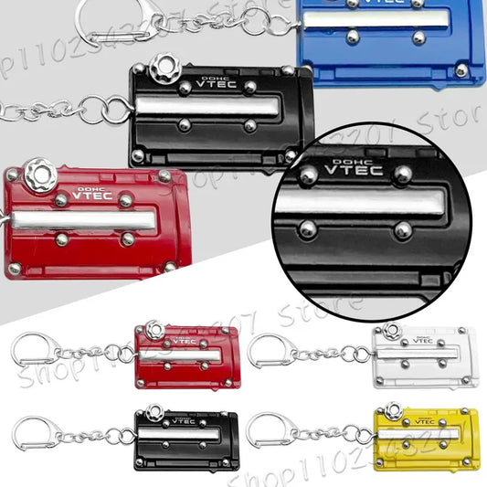 1Pcs Car Motorcycle Metal JDM Turbo Vtec Engine Valve Cover Car Keychain Keyring Holder For Honda Civic EG EK B16 B18