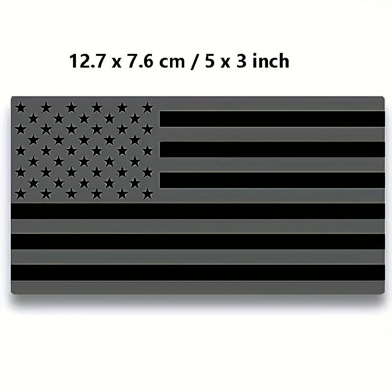 2pcs Black American Flag USA Sticker Decal for Car 3D US American Flag Emblem Decals for Trucks 5' X 3' for Car Motorcycle