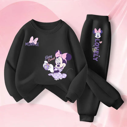 Children's Spring Autumn Long Sleeve Clothing Girls Pullover Long Pant Two Piece Sets Cartoon Printed Kids 2pcs Sets Tracksuit