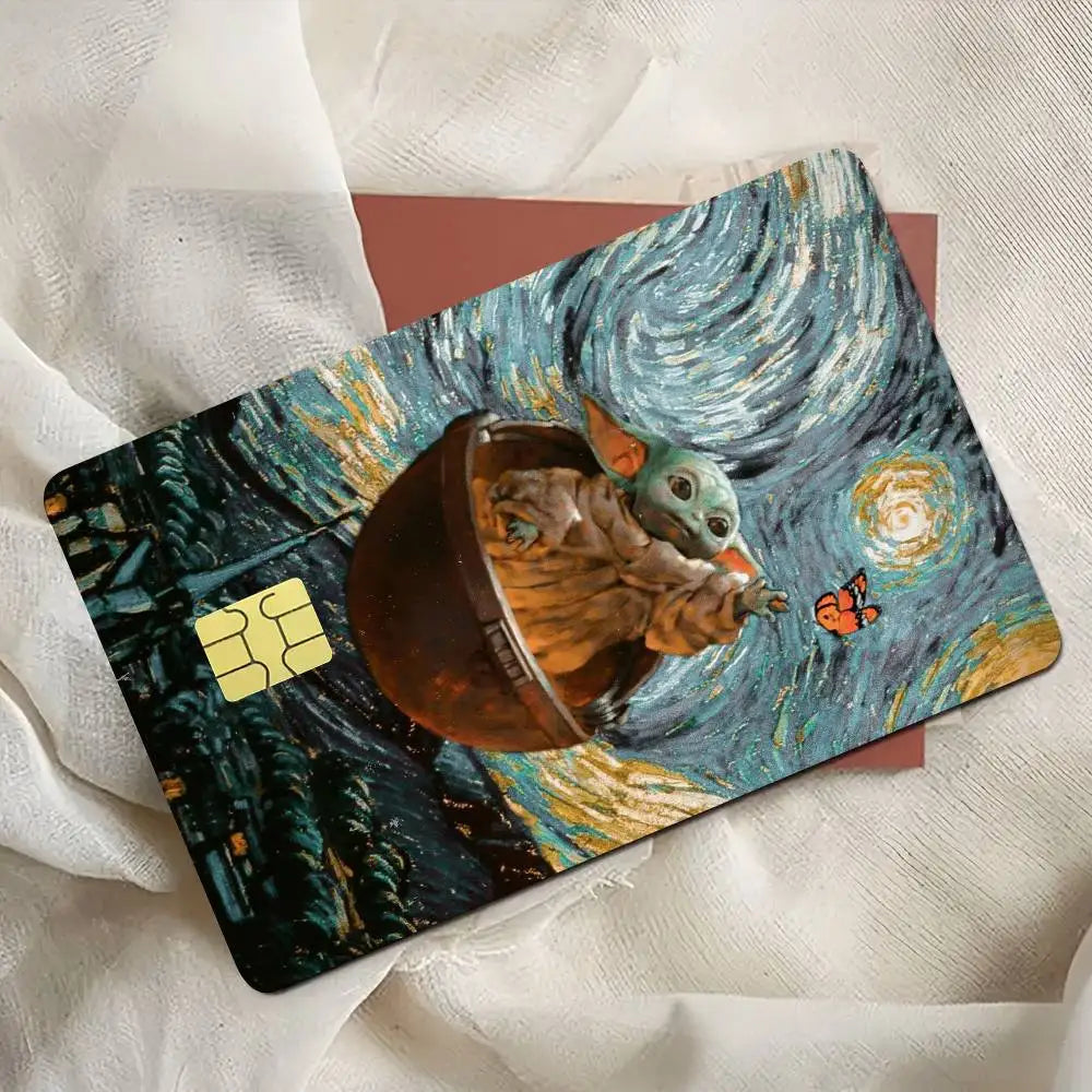 S-Star Wars Baby Yoda Credit Card Skin Stickers for Bank Card Bus Metro Card Sticker Waterproof Gift