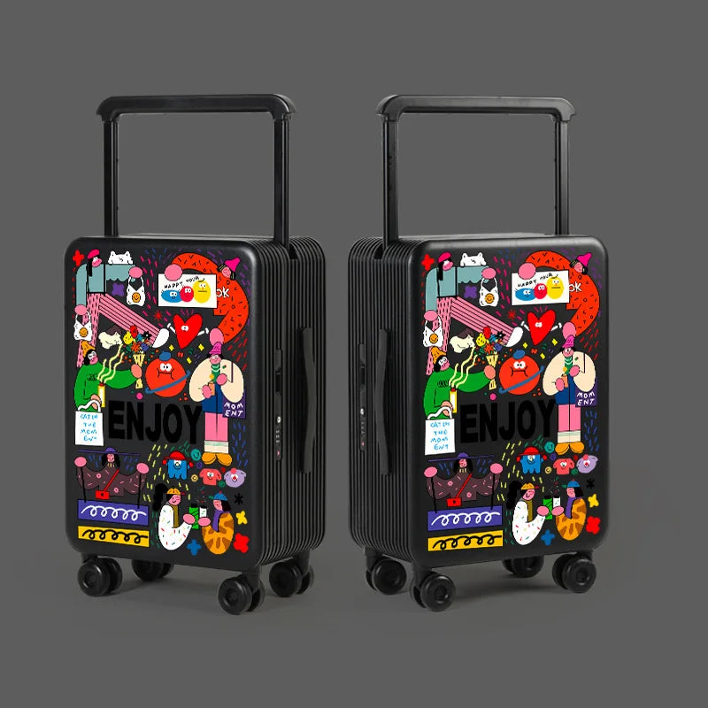 KLQDZMS Luggage High Quality 20"24"26 Inch Boarding Box Large Capacity Trolley Case Students Password Box Women's Suitcase