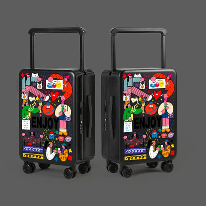 KLQDZMS Luggage High Quality 20"24"26 Inch Boarding Box Large Capacity Trolley Case Students Password Box Women's Suitcase