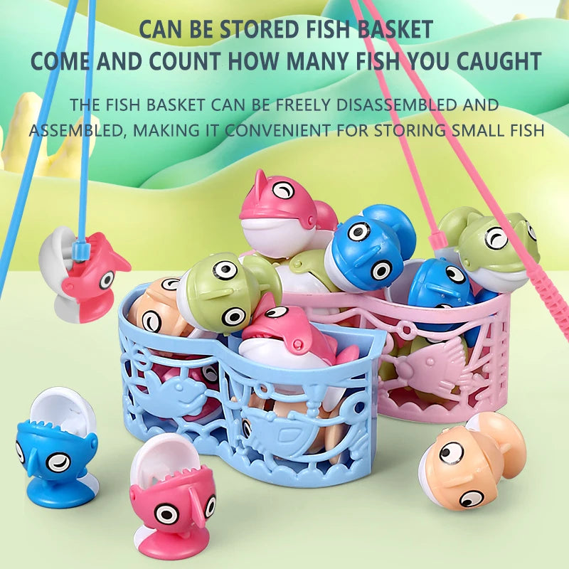Magnetic Rotating Fishing Game Plate - Fishing Toy with Music to Develop Hand-Eye Coordination for kids Christmas Birthday Gifts