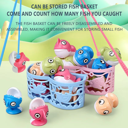 Magnetic Rotating Fishing Game Plate - Fishing Toy with Music to Develop Hand-Eye Coordination for kids Christmas Birthday Gifts