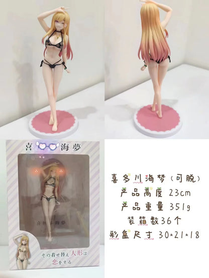 28CM Anime My Dress Up Darling Kitagawa Marin Figure School Uniform Dress Up Standing Model Toy Gift Action Figure For Kids PVC