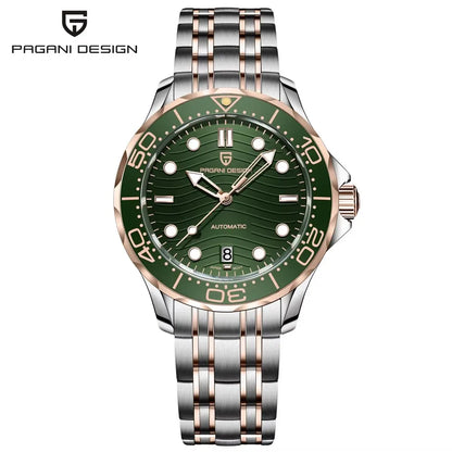 2025 New PAGANI DESIGN Diving Mens Watches Gold Luxury Automatic Watch For Men Mechanical Wristwatches AR Sapphire Ceramic Bezel