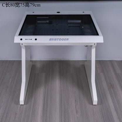 btooer Computer Case All-in-One Desk Cool Sci-fi Water Cooling Irregular Built-in Fully Transparent Large Case E-sports