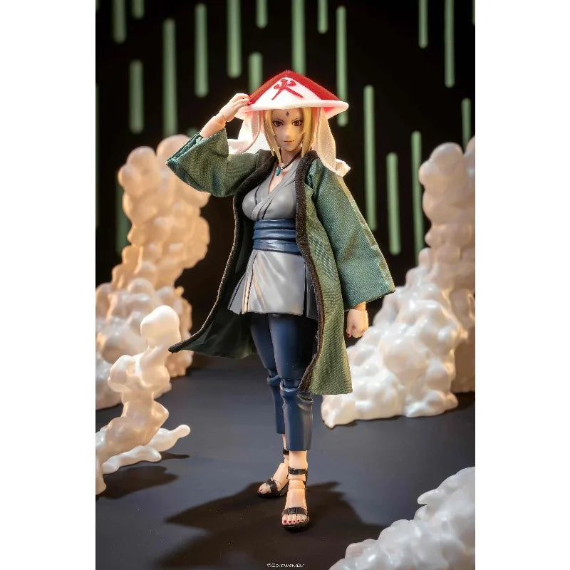 1/12 Scale Naruto Action Figure Five Generations Tsunade Cloth Robe Vest Pants Shoes Set Clothes Model for 6" Female CF Doll Body