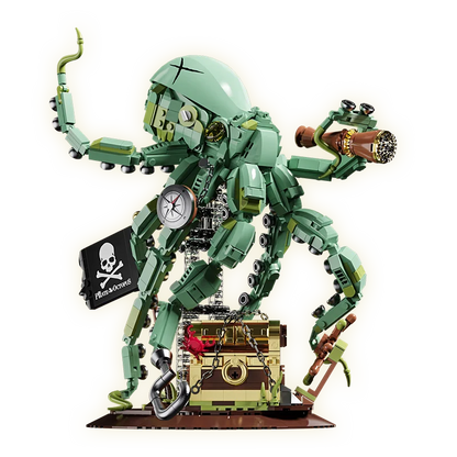 Pirate Building Blocks Octopus Sea Monster Adventure Treasure Hunt Puzzle Toy for Kids Adults STEM Educational Gifts 1128pcs