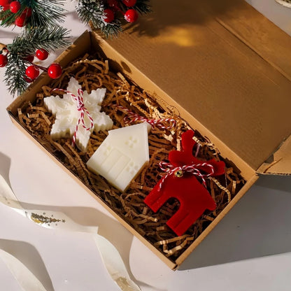 3pcs Gingerbread Man Elk Pine Snowflake Scented Candle Silicone Mold DIY Winter Home Resin Gypsum Decor Handmade Christmas Gifts