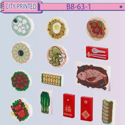 DIY City Tiles Printed Building Blocks Street View Ghost Pumpkin Medical Stretcher Music Package Bricks Christmas Halloween Toys