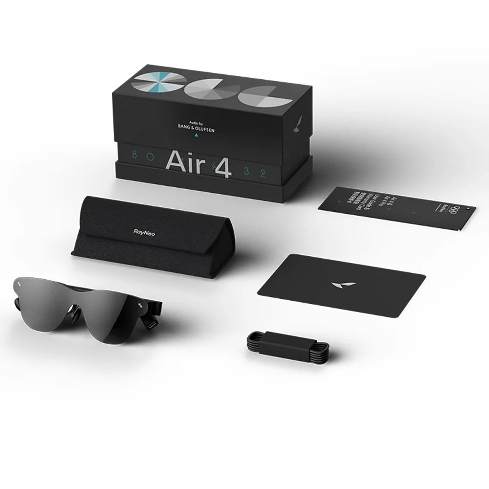 Rayneo Air 4/4 Pro AR Glasses 4K Video, HDR10, 135" Virtual Screen, Head-Mounted XR Support, Bluetooth, DP Compatible