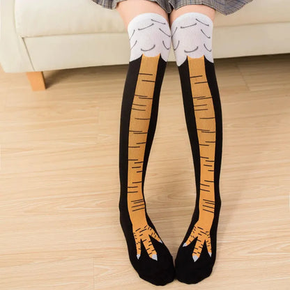 Funny Chicken Paw Stocking Over-knee 50/70CM Pressure Long Stocking for Women Personalized Realistic Chicken Feet Sports Socks #