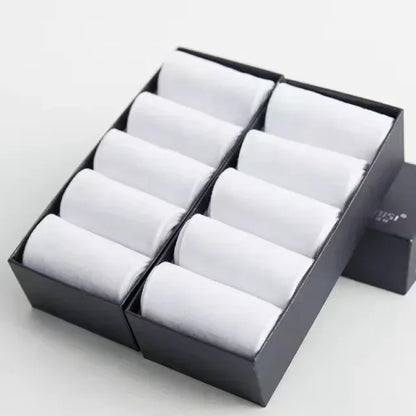 20Pcs/Lot Men's Pure Cotton Socks Plus Size Solid Color Casual Office Business Long Socks Breathable Soft Men's Socks EU39-48