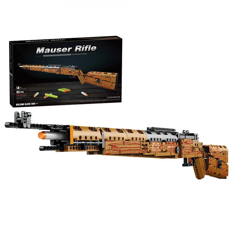 Mauser Kar98K Building Block Model Can Shoot Heavy Sniper Rifle Assemble Bricks Military Weapons Series DIY Toys Holiday Gifts
