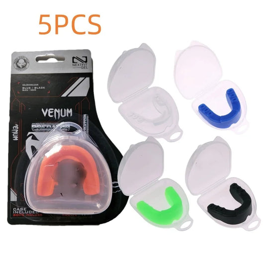 5 Pcs Boxing Mouth Guard with Case, Adults Sports Mouthguard for Football Lacrosse Basketball Boxing Soccer Taekwondo MMA Karate