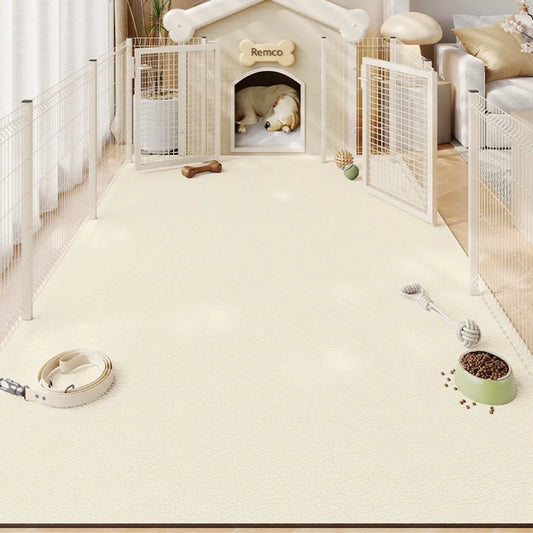 Pet Floor Mat PVC Waterproof Urine-proof Leather Carpet Solid Color Dog Enclosure Mats Large Size Rug Wipeable Kitchen Rugs 양탄자