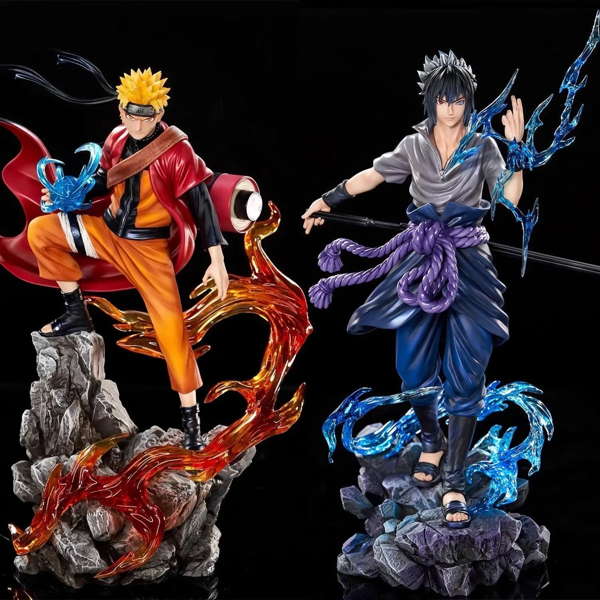 Bandai HOT S 23cm Naruto Anime Figure Uzumaki Naruto Uchiha Sasuke Action Model Pvc Statue Desktop Ornament Collection Toys Gift