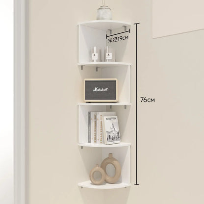 Corner Storage Rack, Moisture-Proof, No-Drill Wall-Mounted Shelf for Bedroom, Wall Corner Bookshelf, Kitchen Triangle Cabinet Storage Rack