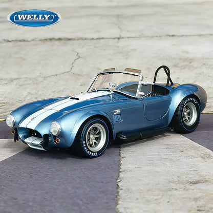 WELLY 1:24 1965 Shelby Cobra 427 S/C Alloy Sports Car Model Diecast Metal Classic Racing Car Vehicles Model Simulation Kids Gift