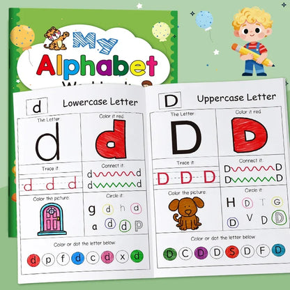 Activity Portable and Durable English 48 Pages Alphabet Connection Creative Drawing Preschool ABC Coloring Workbook Writing Book