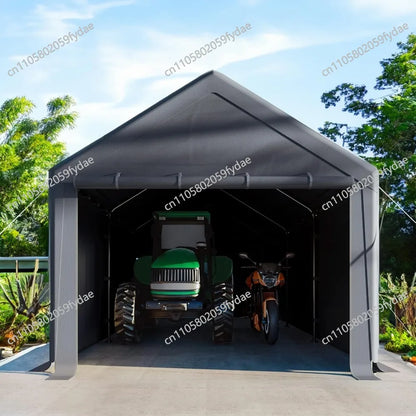 3M X 6m PE Heavy Duty Canopy Steel Canopy Storage Shed, Portable Garage Party Tent with Removable Side Walls and Doors