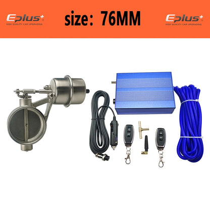 EPLUS Universal Car Exhaust Pipe System Control Valve dampers Vacuum Controller Device Remote Controller Switch 51 63 76MM Blue