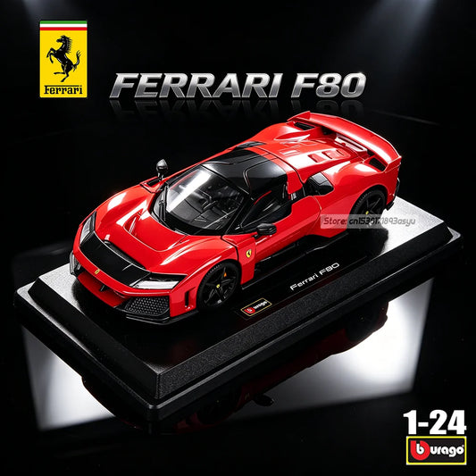 Bburago 1:24 Ferrari F80 Alloy car model Die-casting Metal Children Toy Boyfriend Gift Simulated Classic Collection