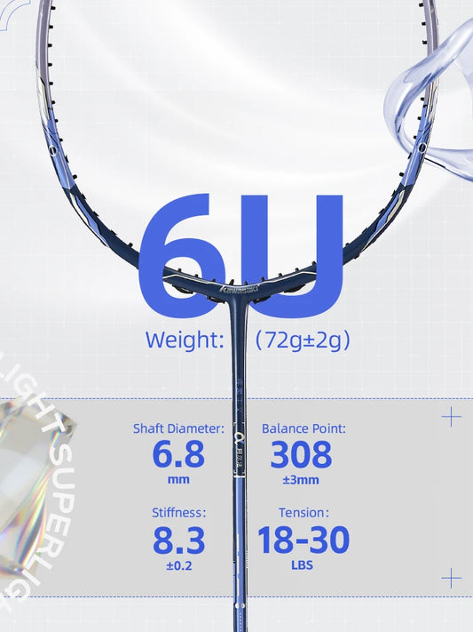 Kawasaki 6U Super Light α Badminton Racket 2025 Brand New Head Heavy All-around Carbon raquette badminton Kawasaki Badminton