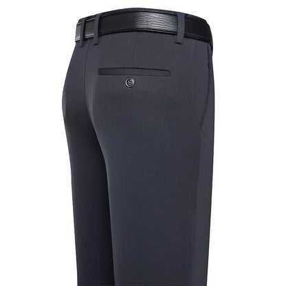 Spring Summer Men's Casual Pants Stretchy Suit Pants Formal Business Trousers Plus Size 46 48 Classic Navy Blue Trousers