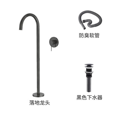 Design Sense Niche Artificial Stone Pillar Basin B & B Clubhouse Wabi Sandy Wind Travertine Integrated Floor-to-Floor Washbasin
